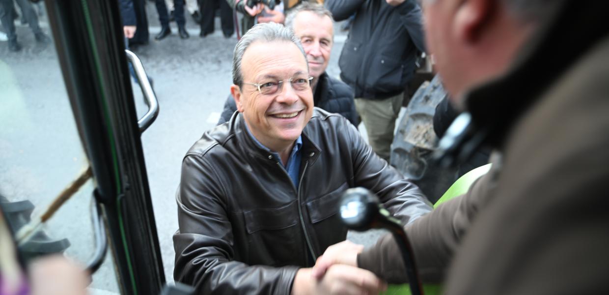 Ο Σωκράτης Φάμελλος στο αγροτικό συλλαλητήριο στο Σύνταγμα