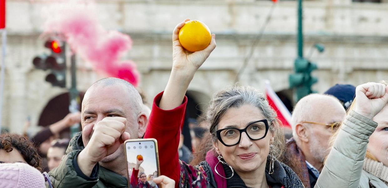 Η Francesca Albanese σε διαδήλωση για την Γάζα