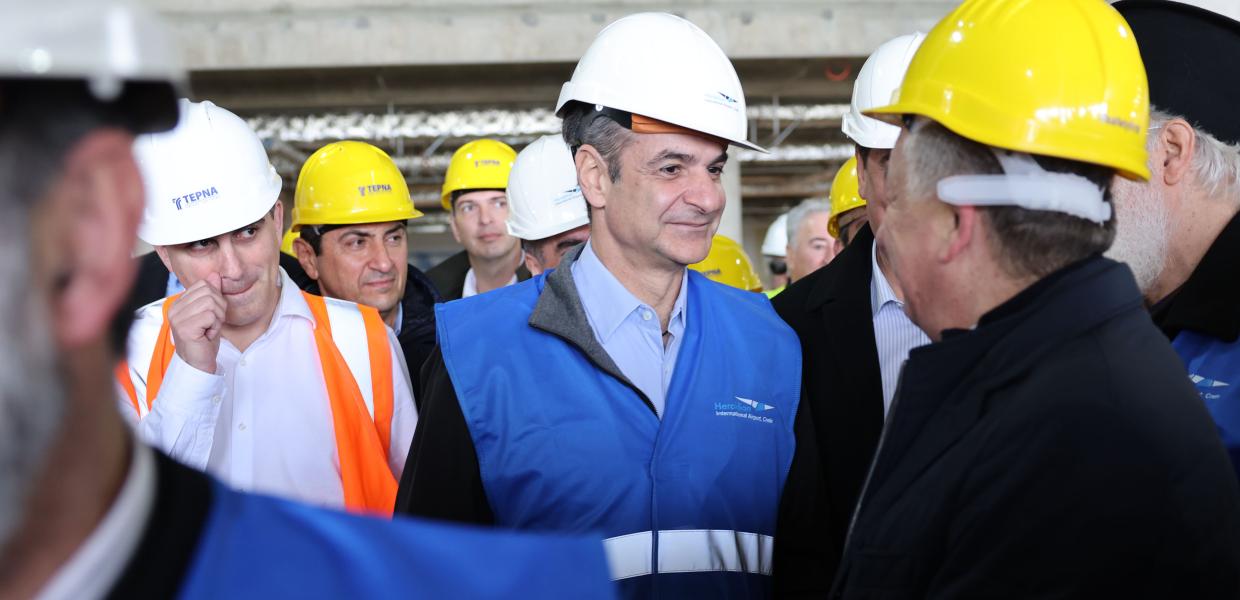 Επίσκεψη του Κυρ. Μητσοτάκη στο εργοτάξιο του νέου Διεθνούς Αερολιμένα στο Καστέλι της Κρήτης