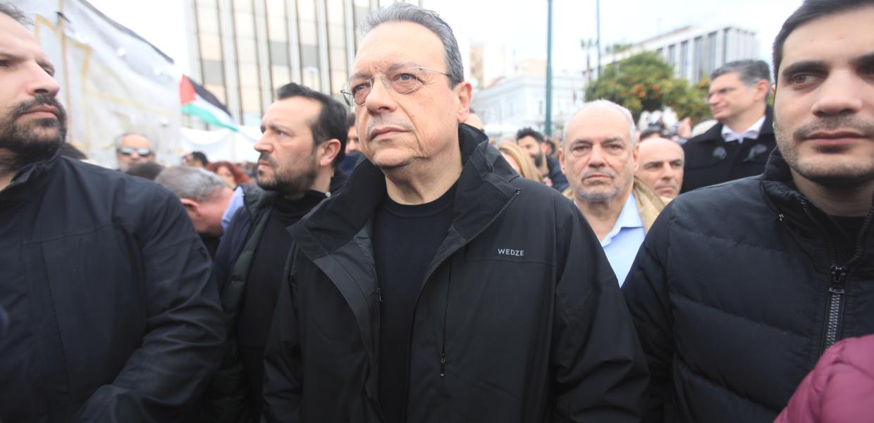 Σωκράτης Φάμελλος - διαδήλωση για Τέμπη