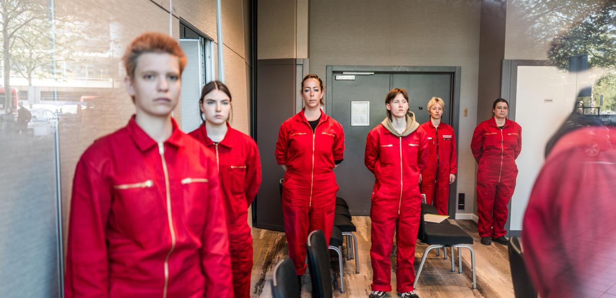Greenpeace stages protest in Schiphol at shareholders' meeting of food supplier JBS