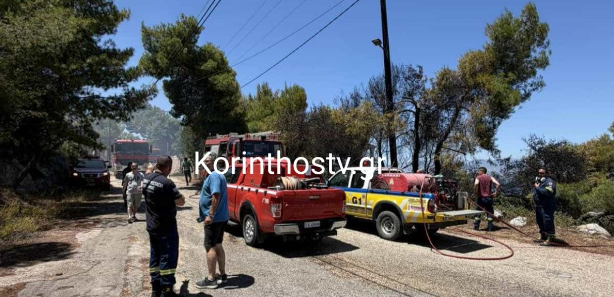 Φωτιά στην Κορινθία, στην περιοχή Πευκάλι