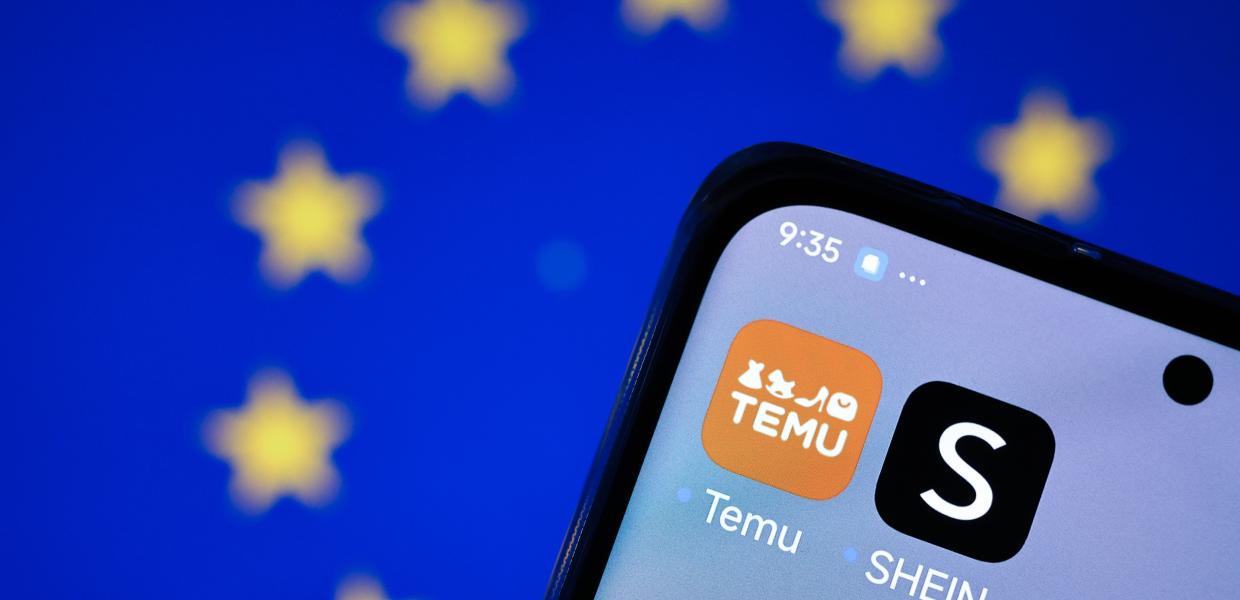 Temu και Shein σε οθόνη κινητού