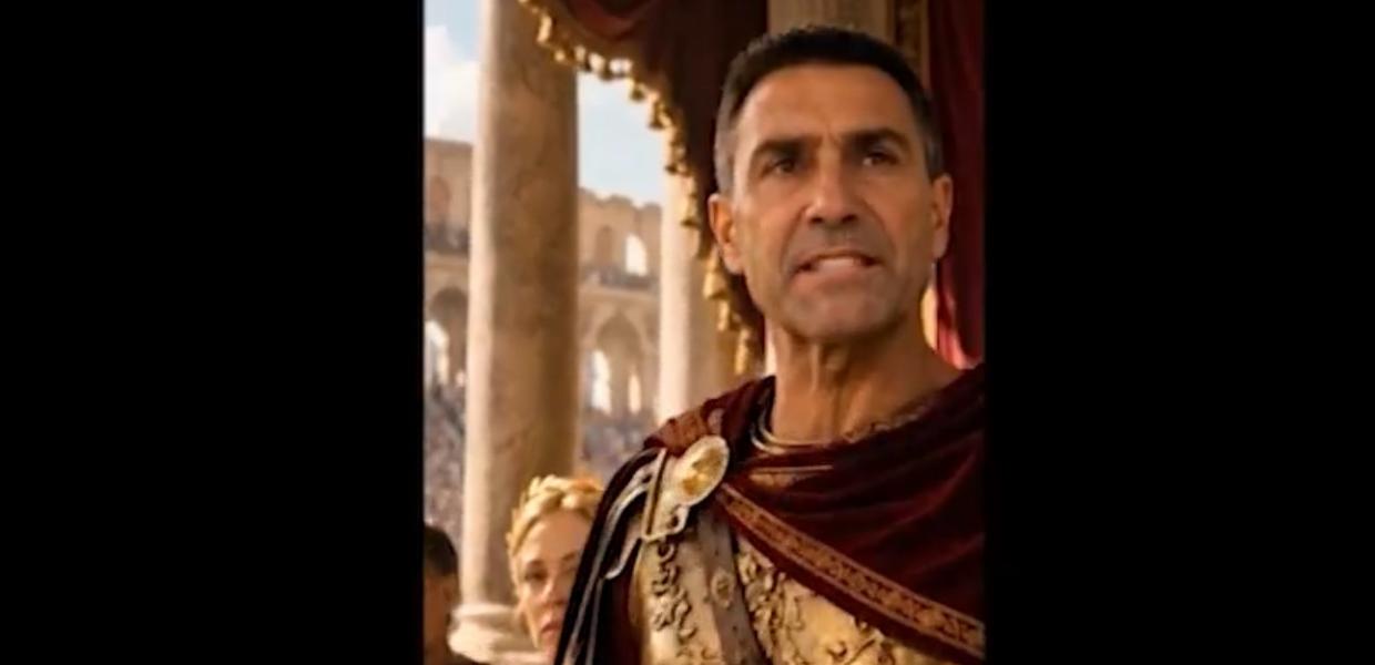Ο Ιταλός ακροδεξιός πρώην στρατηγός Ρομπέρτο Βανάτσι, σε ΑΙ βίντεο ως Ρωμαίο αυτοκράτορα που καταδικάζει σε θάνατο τους ηγέτες της αντιπολίτευσης
